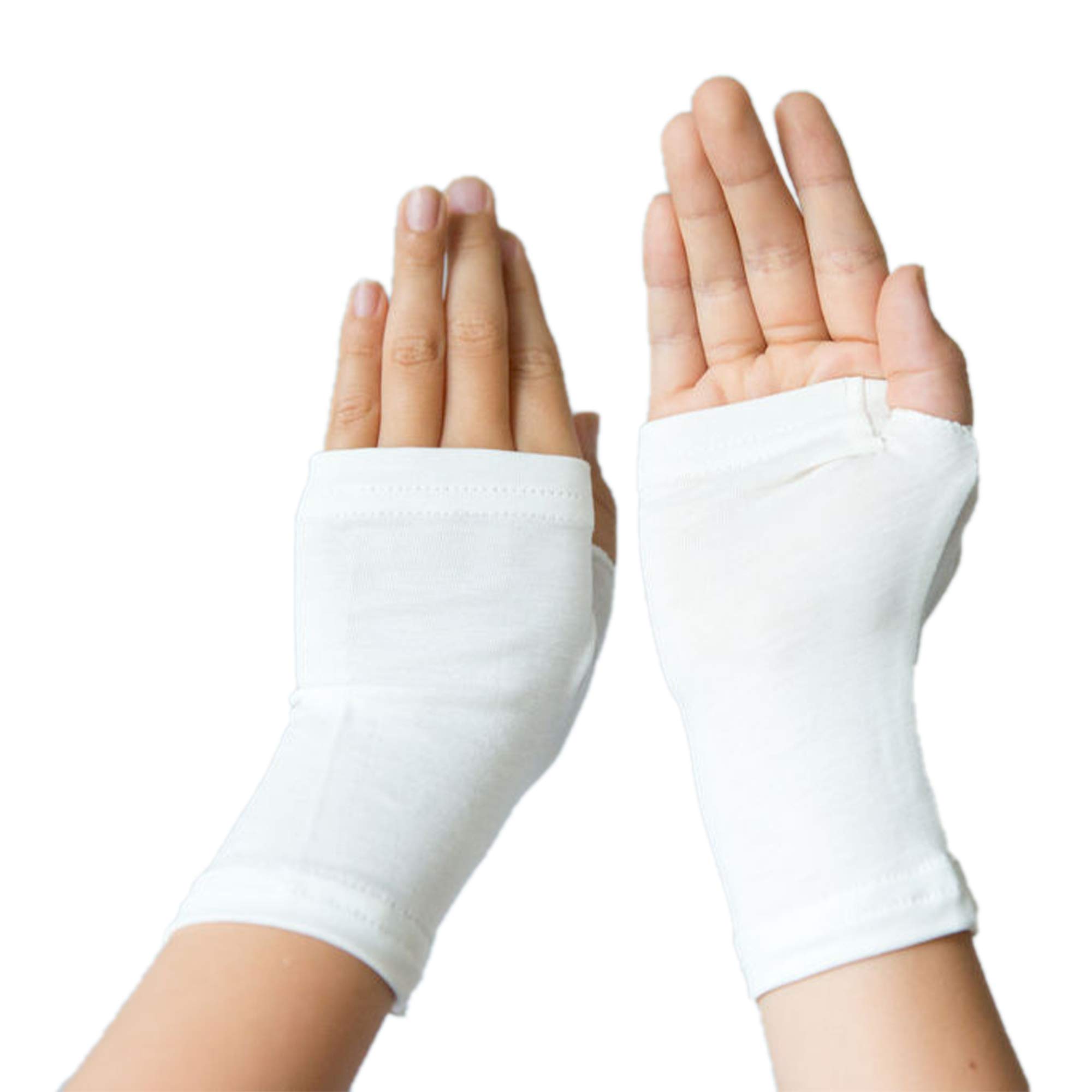 RemedyWear Fingerless Moisturizing Gloves for Kids 1-5 Years - Tencel & Zinc Infused, Breathable Eczema Relief Gloves (White) - Perfect for Dry Skin Care & Nighttime Comfort