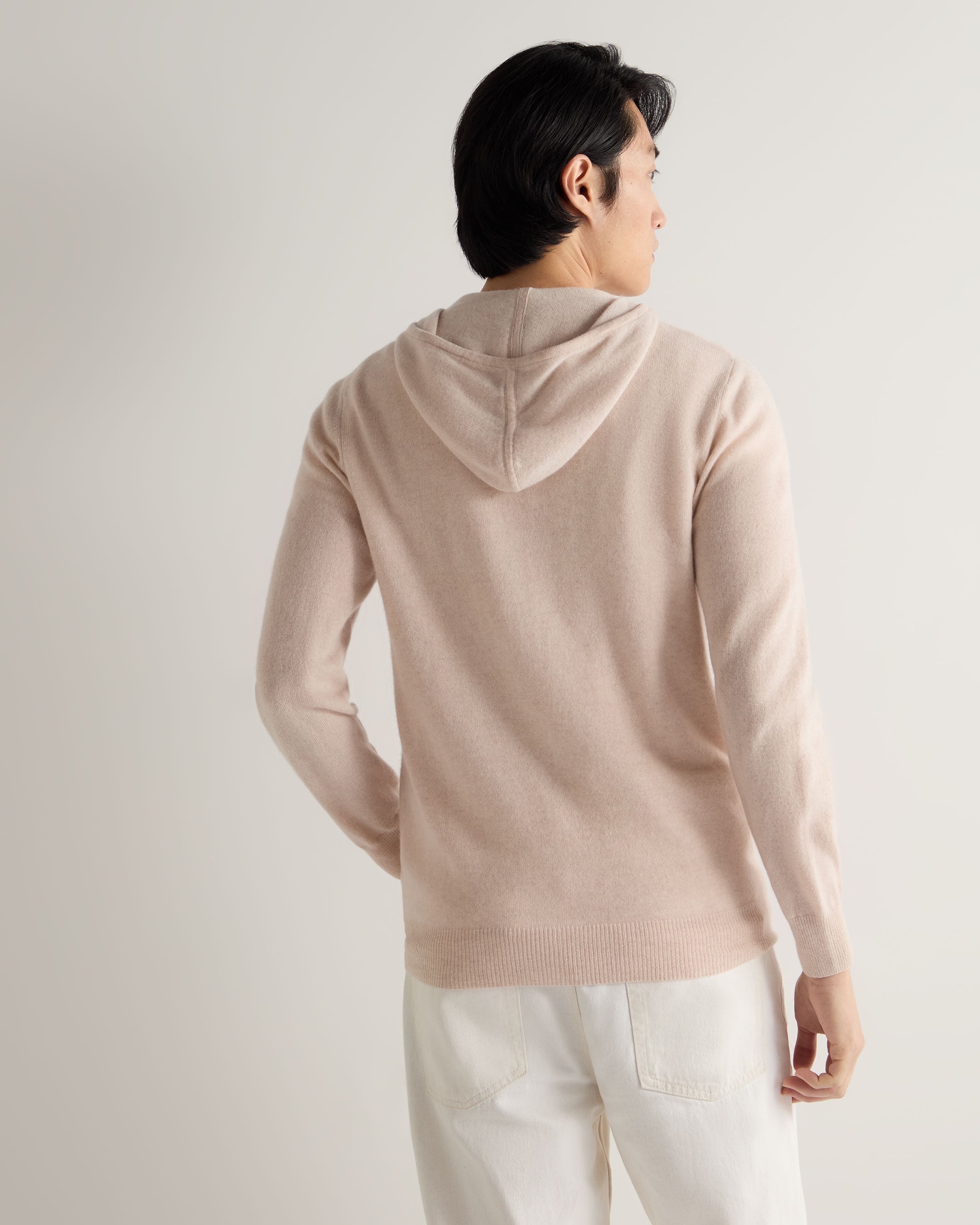 Premium Men's Cashmere Hoodie - Soft & Warm Ladbroke Sweatshirt in Ecru White | Perfect for Casual Wear, Travel & Winter Outfits