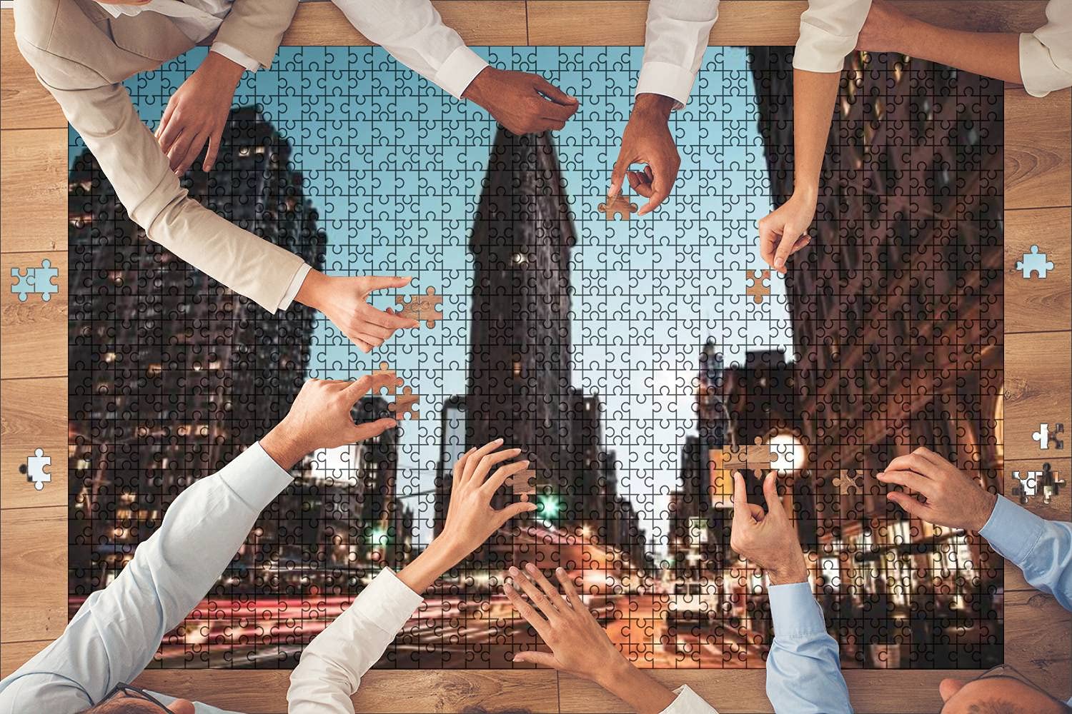 1000-Piece Wooden Jigsaw Puzzle - Flatiron Building New York at Dusk | Educational Puzzle for Adults & Kids | Stress Relief & Brain Training | Perfect for Family Game Night & Home Decor