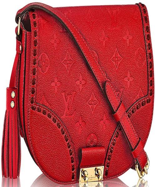 LV Junot Monogram Empreinte Leather Handbag in Cerise - Luxury Crossbody Bag for Women, Perfect for Date Night & Evening Events