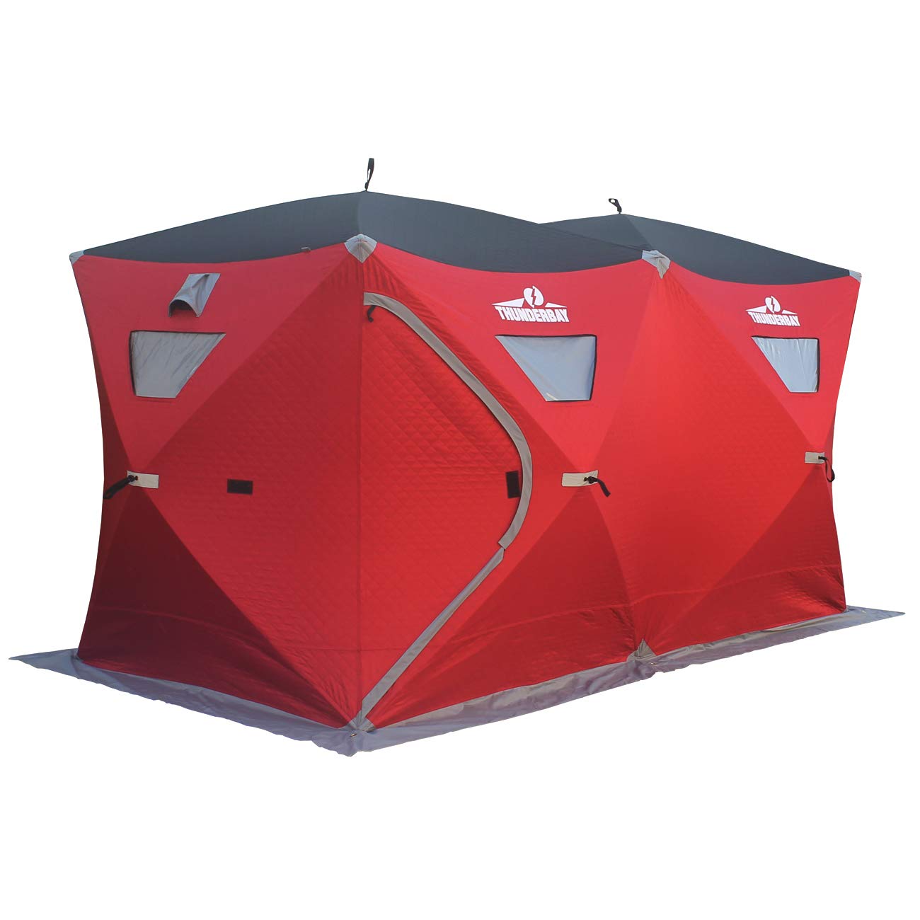 THUNDERBAY Ice Cube Series Pop-Up Hub-Style Ice Fishing Shelter - 68-112 Sq Ft Fishable Area, Portable 6-8 Person Ice Shanty for Winter Fishing | Perfect for Family Outings & Ice Fishing Adventures