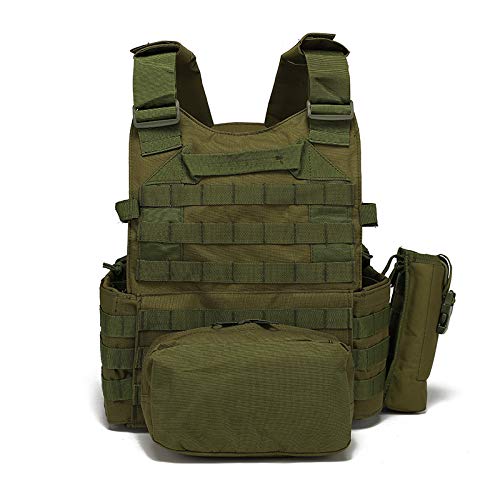 Tactical Vest for Hunting & Outdoor Sports - Military Grade Protective Gear (Green) - Ideal for Hunting, Airsoft, Hiking & Tactical Training
