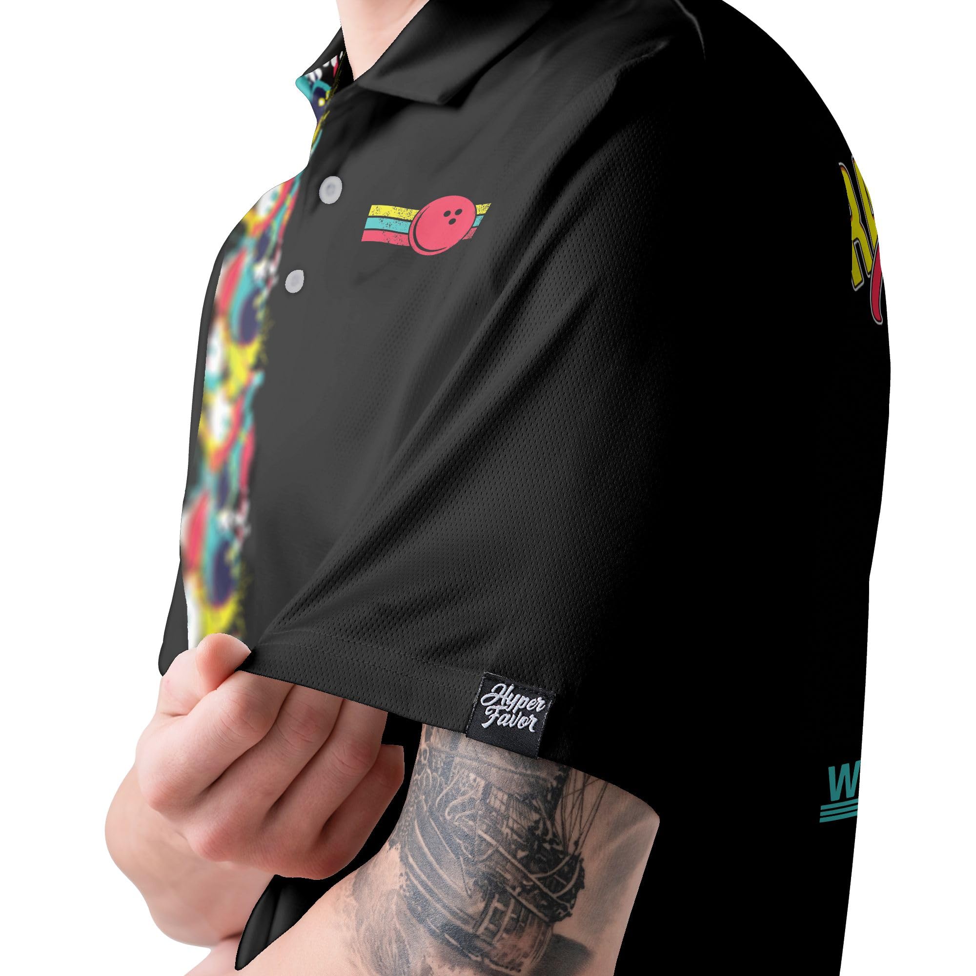 HYPERFAVOR Smart Bowling Polo Shirts for Men - Breathable Short Sleeve Performance Polo Set of 2 - Perfect for Bowling Tournaments, Golf Outings & Casual Summer Wear