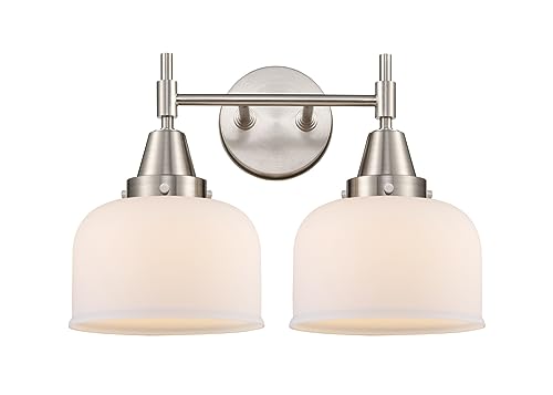 Innovations 447-2W-SN-G71 Transitional Two-Light Bathroom Vanity Light Fixture in Pewter, Nickel & Silver Finish - Perfect for Modern Bathroom Decor & Vanity Lighting