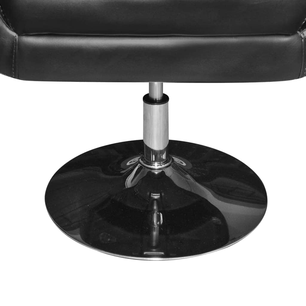 Premium Black Faux Leather Adjustable Armchair with Chrome Base - Modern Lounge Chair for Living Room, Home Office, Dorm & Reading Nook - Comfortable Seating for Relaxing & Working