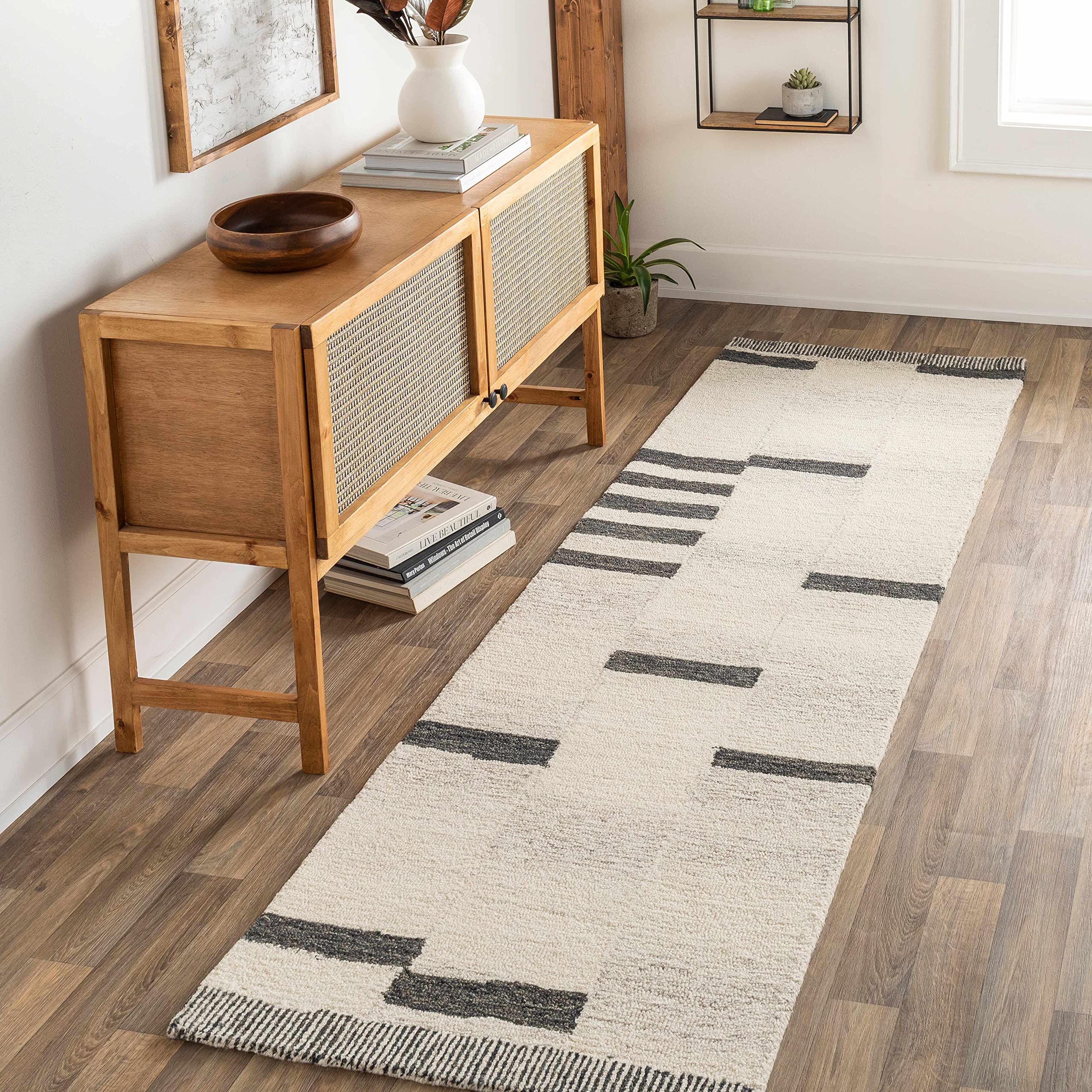 Hauteloom Aibonito Wool Area Rug for Living Room & Bedroom - Modern Gray, Beige, Black - 4' x 6' - Soft & Durable Floor Covering for Home Decor & Cozy Spaces