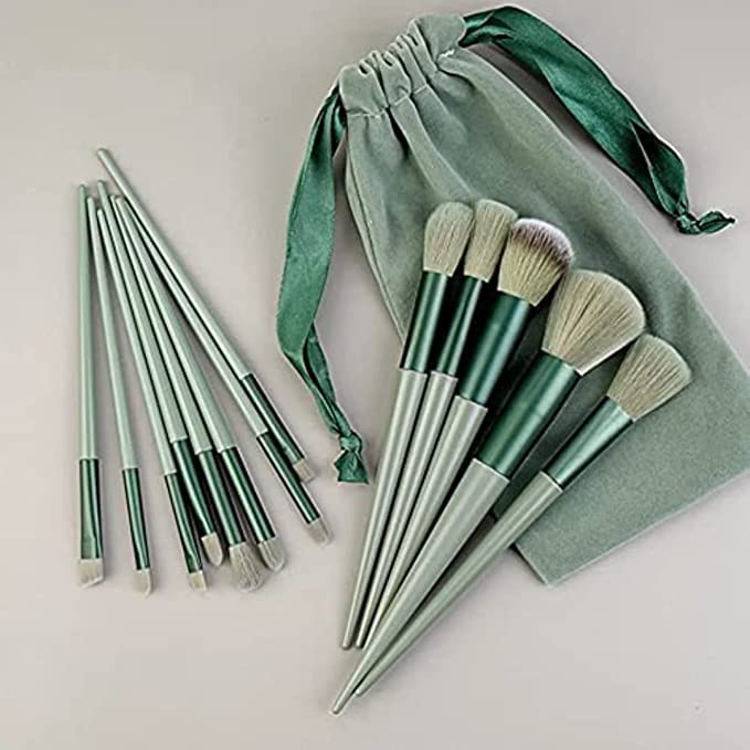 Glowhouse 13pc Makeup Brush Set with Pouch - Soft Cosmetic Brushes for Professional Makeup