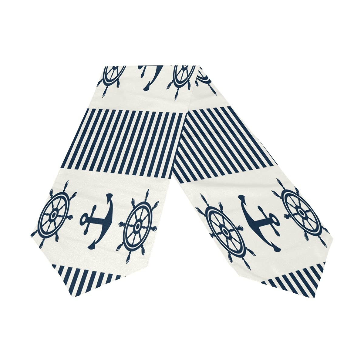 ALAZA Nautical Themed Table Runner - 13x90 Inches Farmhouse Style Decorative Dining Table Cover for Family Dinners, Weddings & Christmas Parties | Machine Washable | Perfect for Coastal, Rustic or Holiday Home Decor