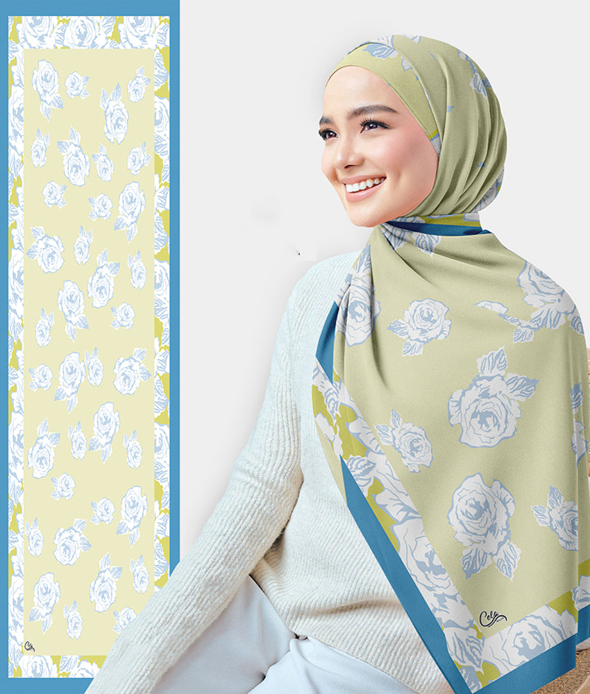 Myata Printed Rectangular Chiffon Scarf - Lightweight Fashion Accessory for Women, Elegant Floral Design - Perfect for Office, Party & Travel Outfits