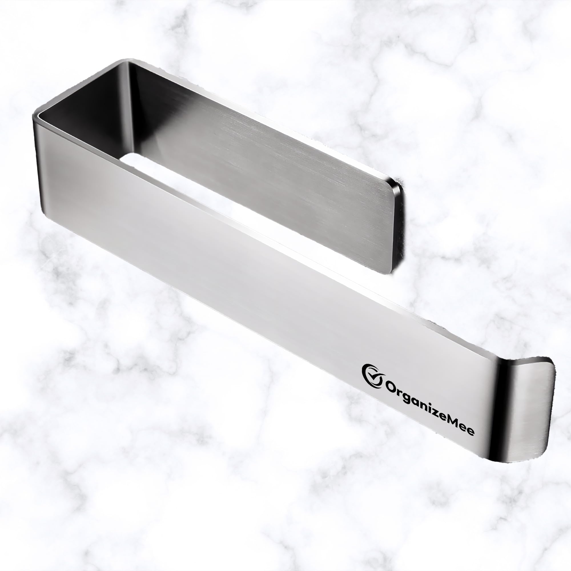 Stainless Steel Self-Adhesive Napkin & Towel Holder - No Drill Bathroom & Kitchen Organizer for Washbasin, Sink, Countertop - Perfect for Hand Towels, Kitchen Napkins, Cloth Hangers - Ideal for Bathroom, Kitchen & Laundry Room Organization