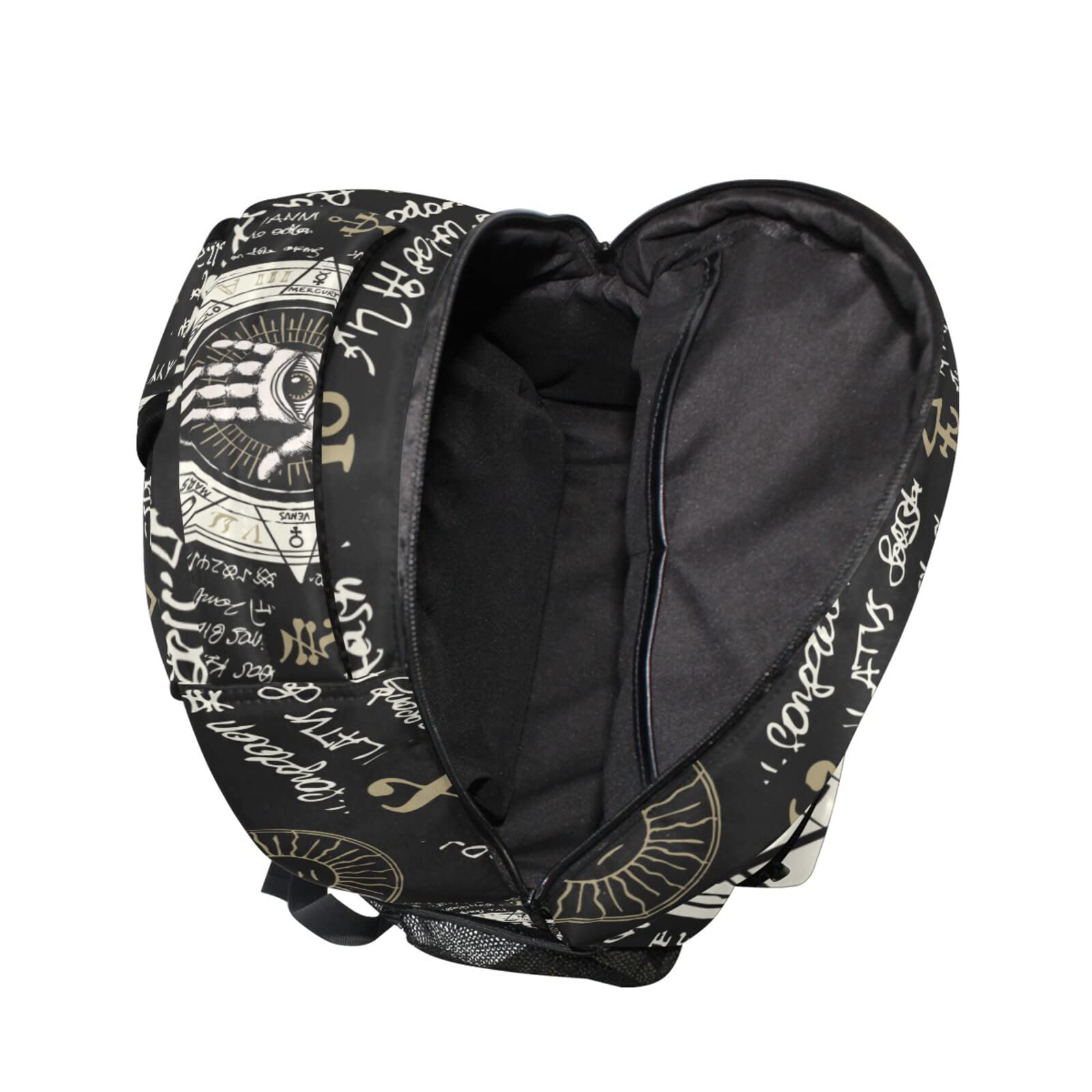 ALAZA Backpack with All-Seeing Eye, Planets & Ancient Symbols - Gothic Medieval Runes Spiritual Design Bookbag for Junior High School, Laptop Daypack & Outdoor Travel - Perfect for School, College, Hiking & Spiritual Journeys