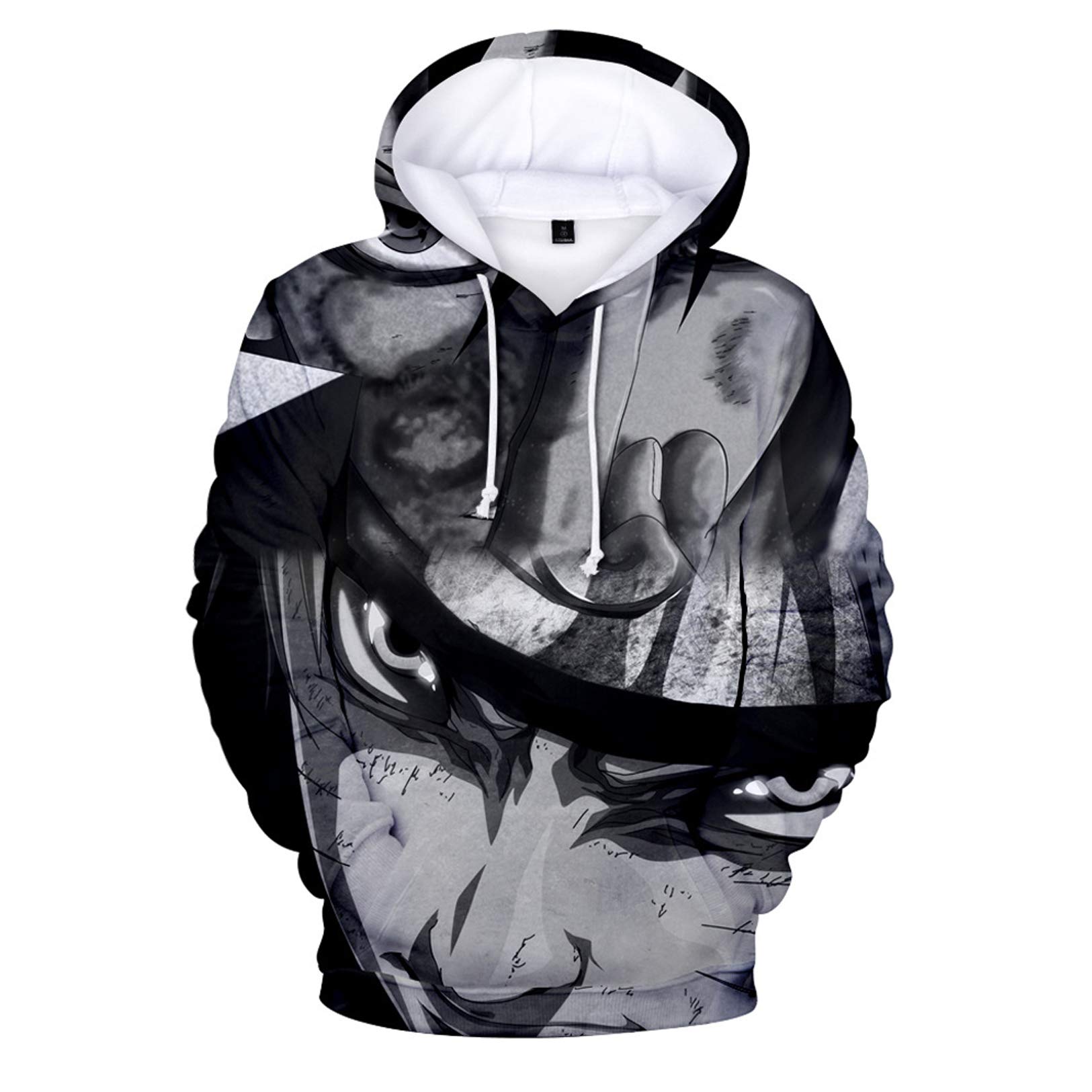 3D Printed Anime Hoodie - Hatake Kakashi Cosplay Pullover Sweatshirt for Men | Anime Cosplay Costume & Casual Streetwear | Perfect for Conventions, Halloween, and Everyday Fashion