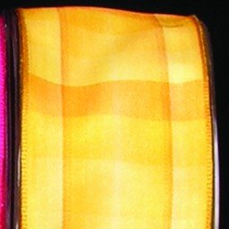 Yellow Plaid French Wired Craft Ribbon 1.5 Inch x 27 Yards - Perfect for Gift Wrapping, DIY Crafts, Wedding Decorations and Scrapbooking