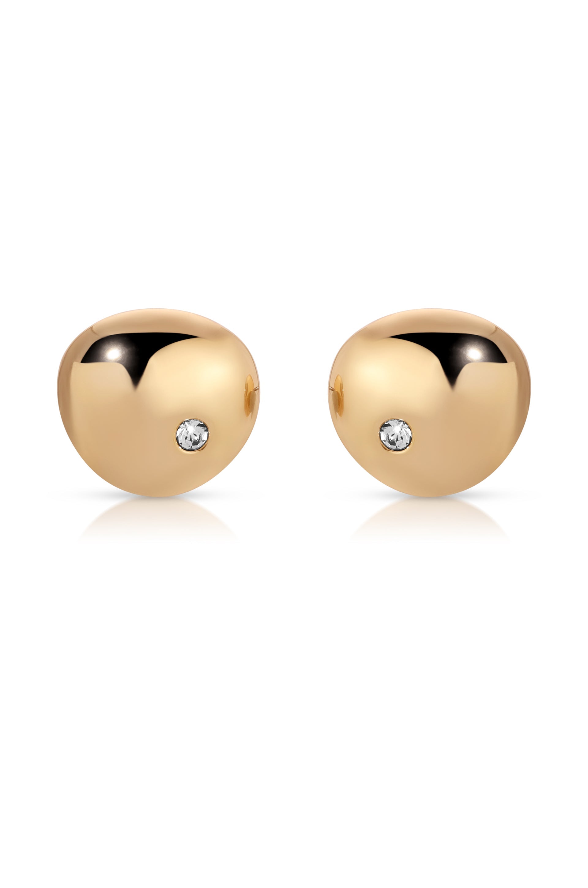 Polished Pebble Crystal Stud Earrings - Elegant Natural Stone Jewelry for Women | Perfect for Daily Wear, Office & Special Occasions