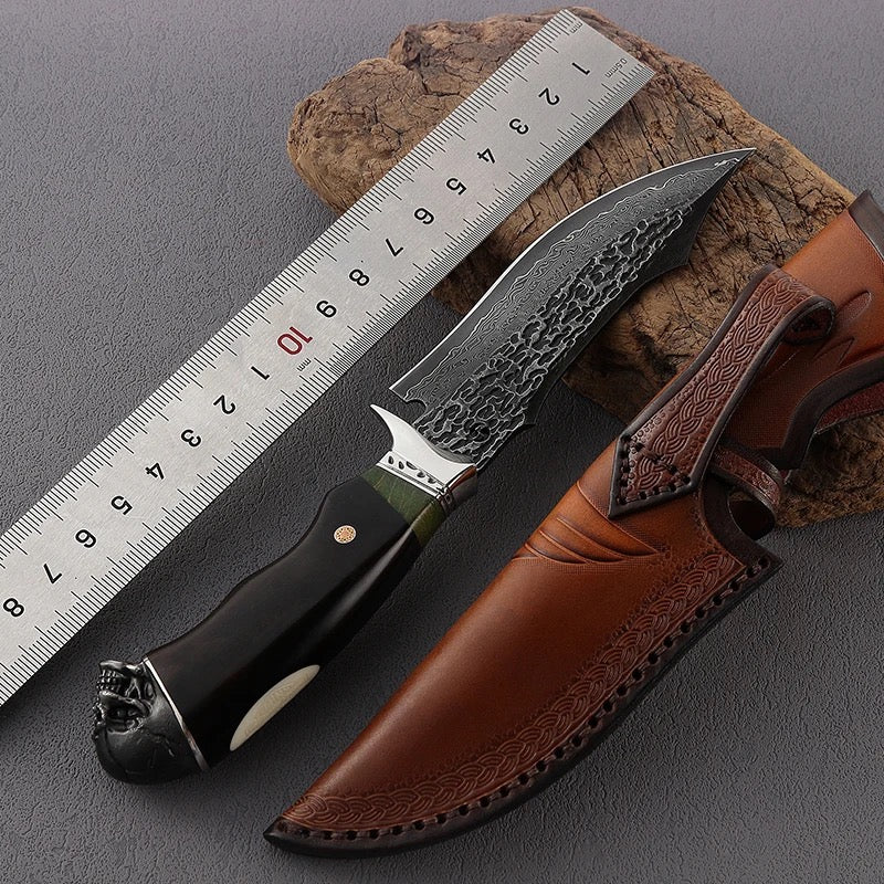 Stormfury Handmade Japanese Fixed Blade Hunting Knife - VG10 Damascus Steel Blade - Perfect for Outdoor Adventures, Camping & Survival Gear