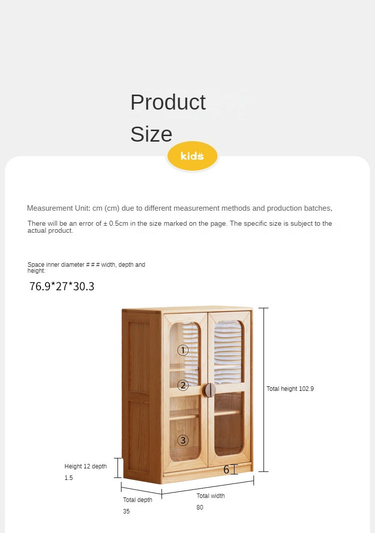 Solid Oak Wood Kids Bookcase & Bookshelf - Durable Children's Book Storage for Bedroom, Playroom, and Classroom Organization