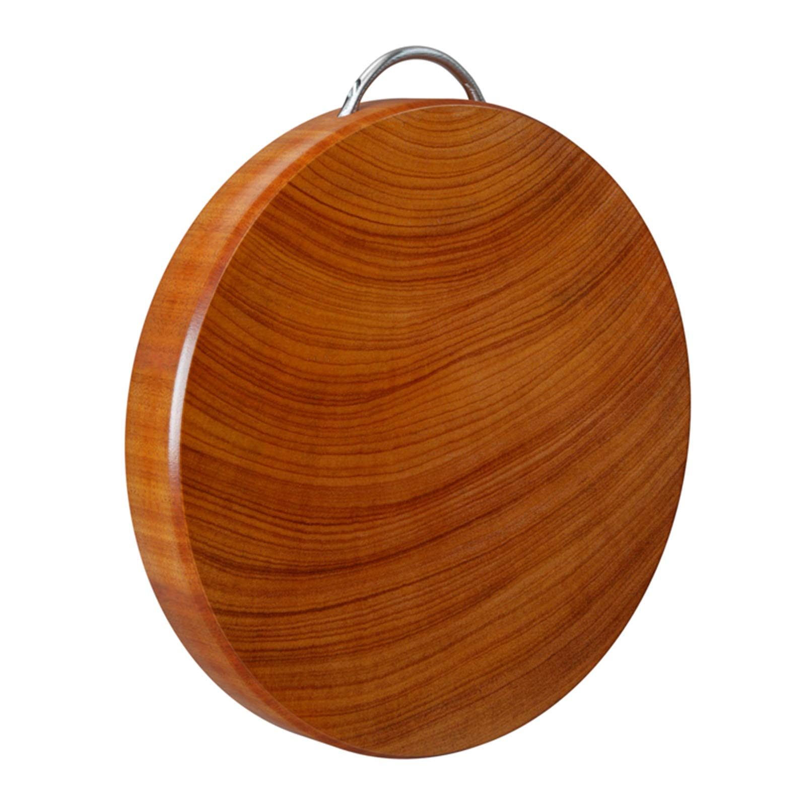 Premium Solid Wood Chopping Board - Large Round Cutting Board with Metal Handle (14×2 Inches) - Butcher Block for Meat, Vegetables & Bread - Perfect for Restaurants, Home Kitchens & BBQ Parties