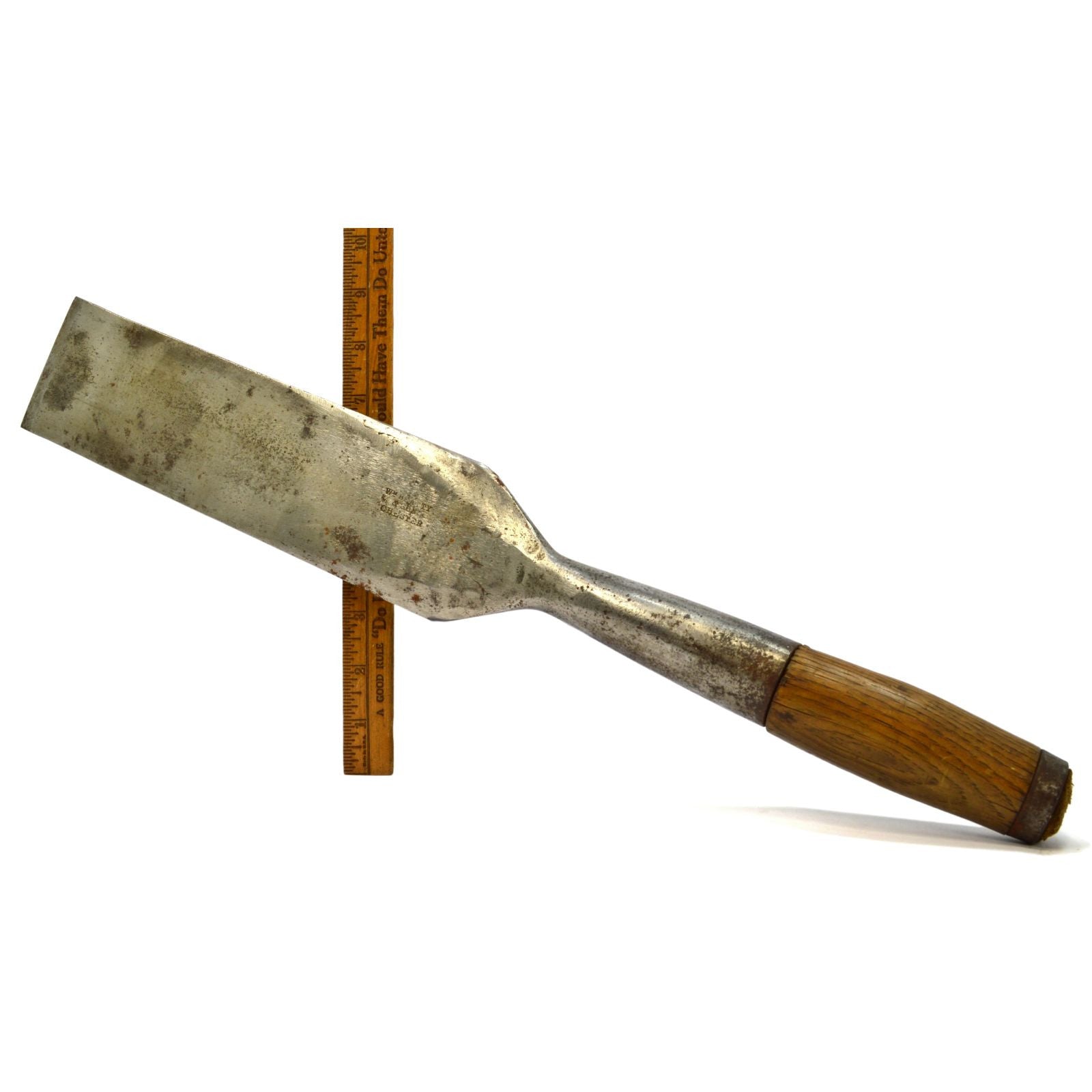 Vintage WM BEATTY & SON 3 Slick Wood Handle Timber Chisel Tool - Rare Antique Carpenter Tool for Woodworking & Timber Framing