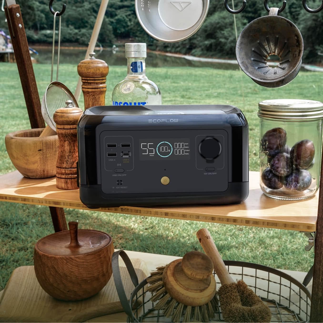 EcoFlow RIVER Mini Portable Power Station 300W | Solar Generator for Camping, Emergencies & Outdoor Adventures | Compact Lithium Battery Backup for Phones, Laptops & Small Appliances