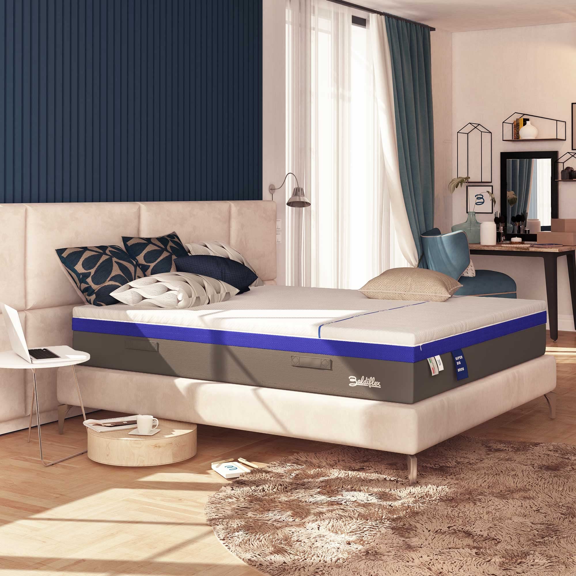 Baldiflex Hybrid Memory Foam Mattress with 3000 Pocket Springs - Queen Size 160x200cm, 30cm Height - Perfect for Back Pain Relief & Pressure Relief - Ideal for Master Bedroom, Guest Room, or Dormitory
