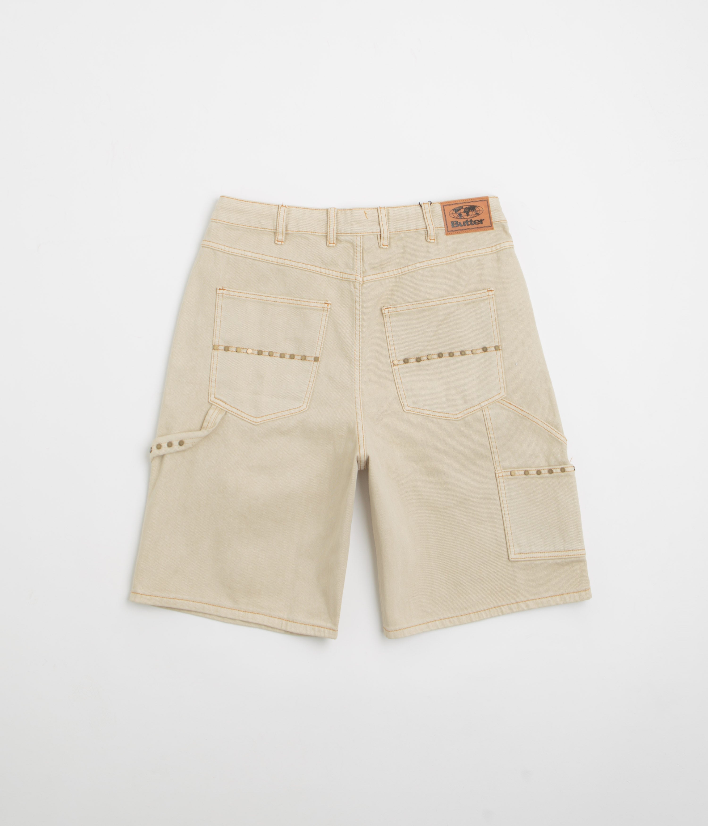 Butter Goods Rivet Denim Shorts for Men - Classic Bone Wash Distressed Denim Shorts | Casual Summer Wear, Street Style, Beach Outfits