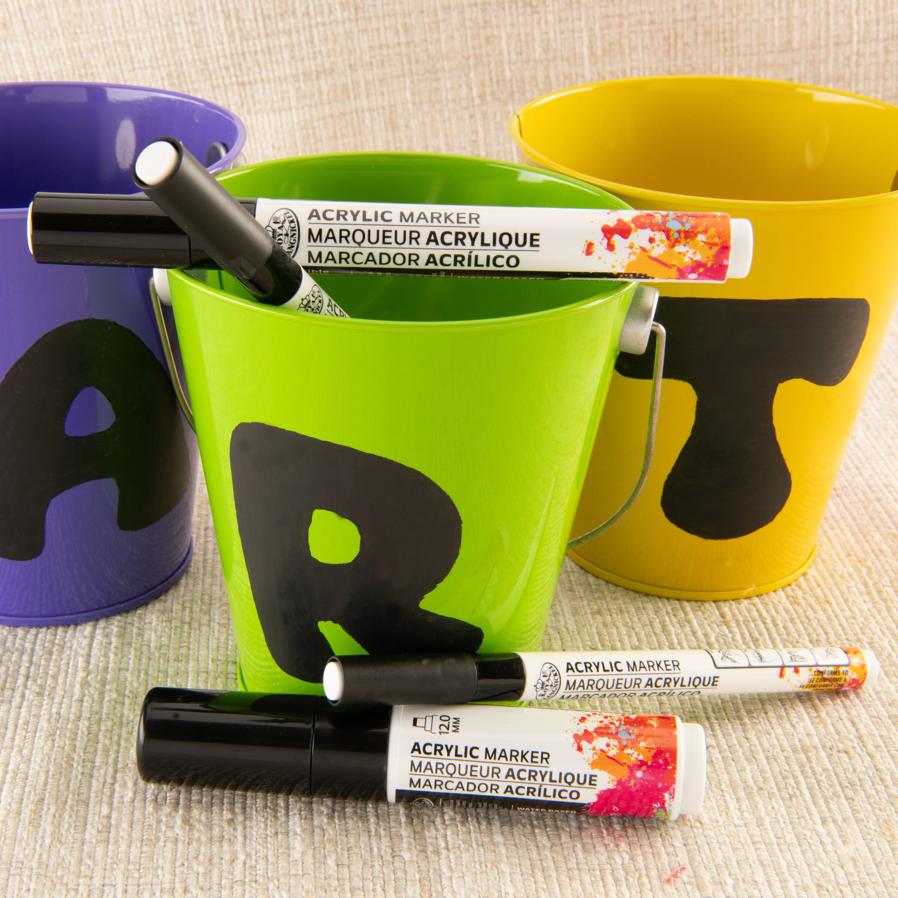 Acrylic Marker Set with Assorted Tips - 4 Pack Black Paint Markers for Canvas, Wood, Glass & DIY Art Projects
