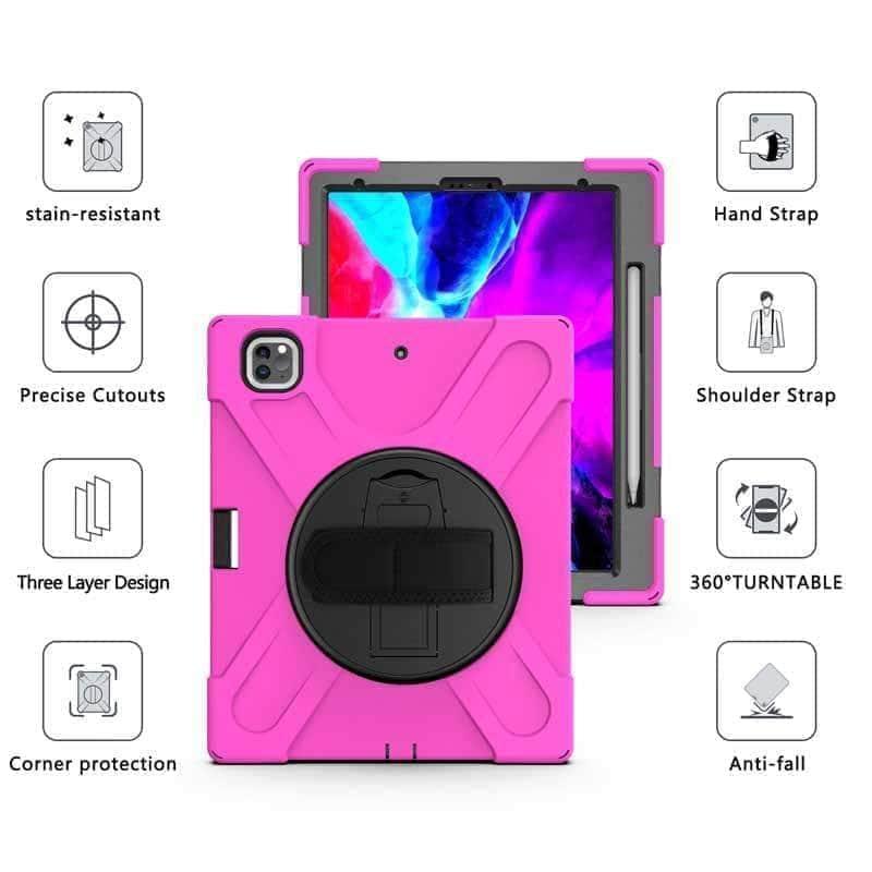 2021 iPad Pro 12.9 Case (A2379/A2461/A2462) - Shockproof Rugged Protective Cover for Work, Travel & Outdoor Adventures