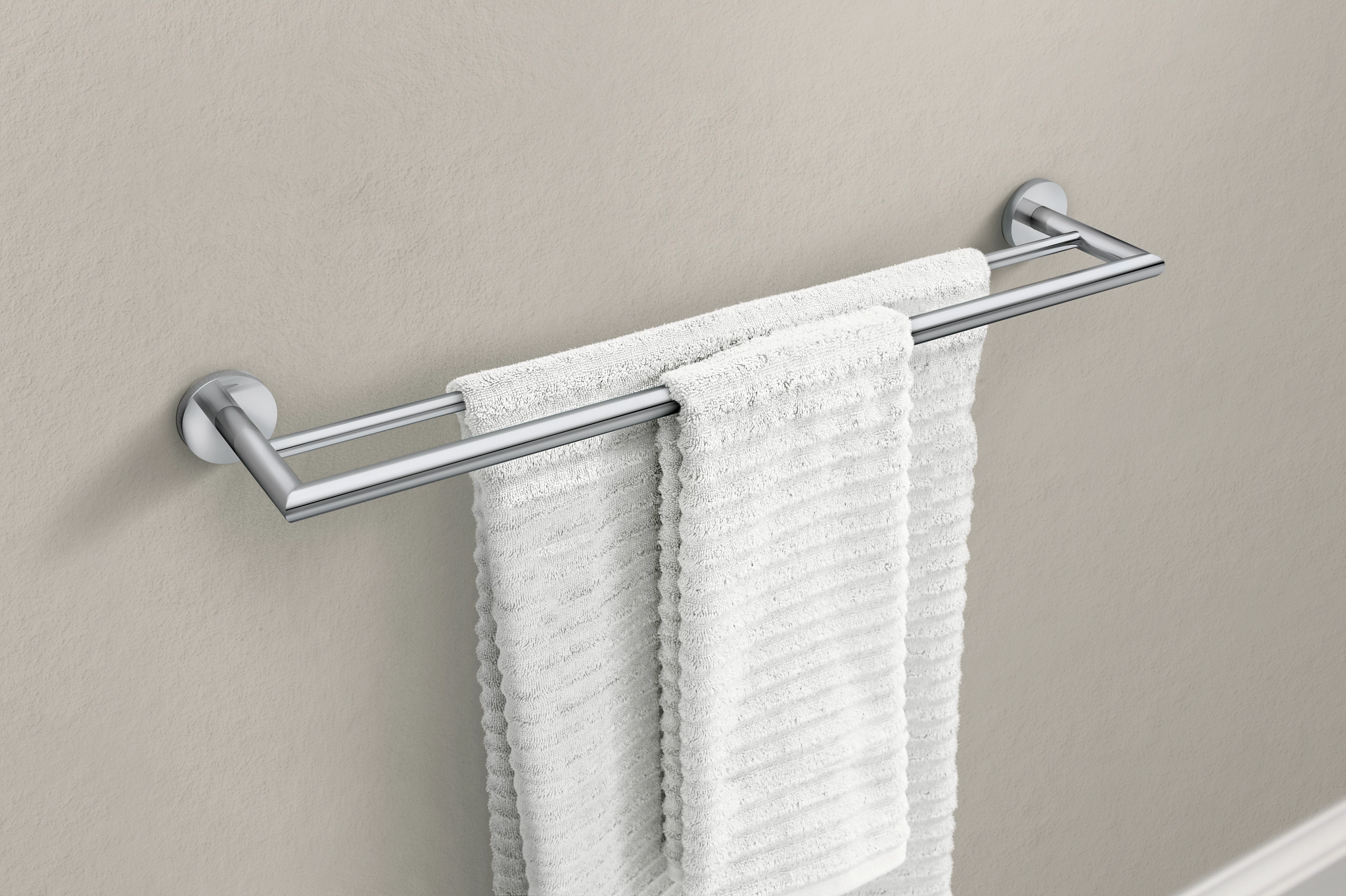 Arlys Double Towel Bar - Stainless Steel Bathroom Towel Holder for Hand & Bath Towels - Perfect for Bathroom, Spa, or Gym Organization
