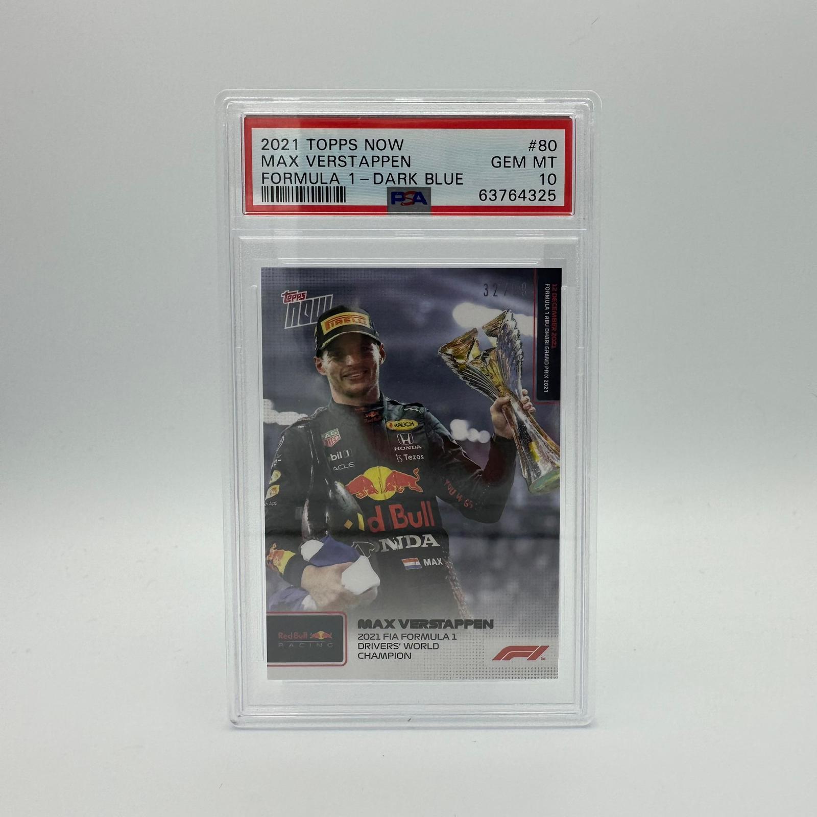 PSA 10 /99 Max Verstappen 2021 FIA Formula 1 Drivers' World Champion #80 - Rare Collectible Trading Card for F1 Fans & Sports Memorabilia Collectors - Perfect for Display, Investment & Racing Enthusiasts
