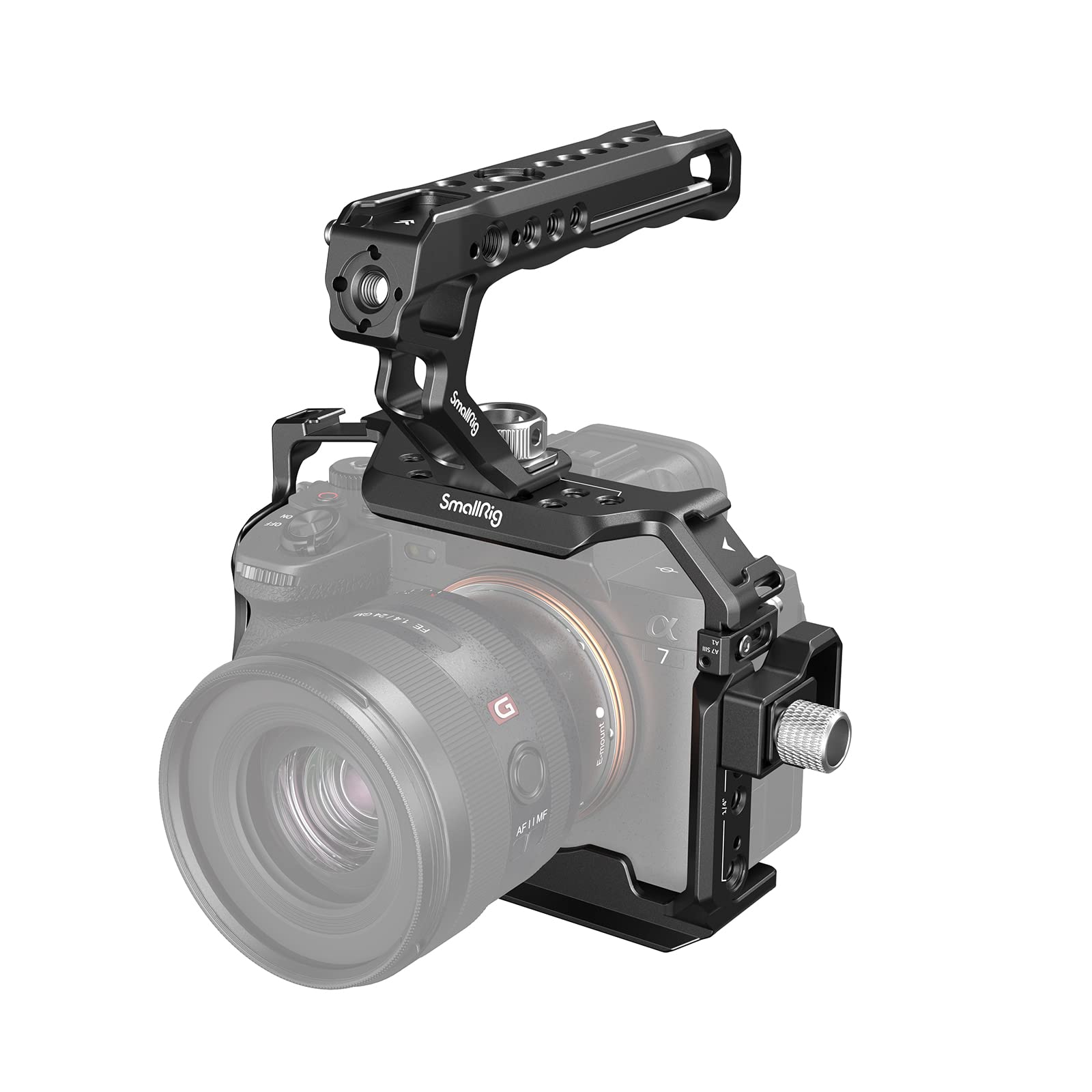 SmallRig 3668 Camera Cage for Sony A7 IV, A7R V & A7S III - Aluminum Alloy Body with Top Handle & HDMI Clamp | Perfect for Vlogging, Film Making & Professional Photography