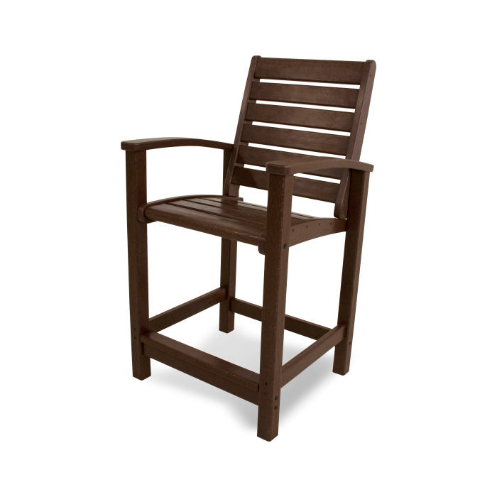 POLYWOOD Signature Counter Height Bar Stool - Durable Outdoor & Indoor Dining Chair for Kitchen, Patio, Bar - Weather-Resistant & Comfortable Seating Solution