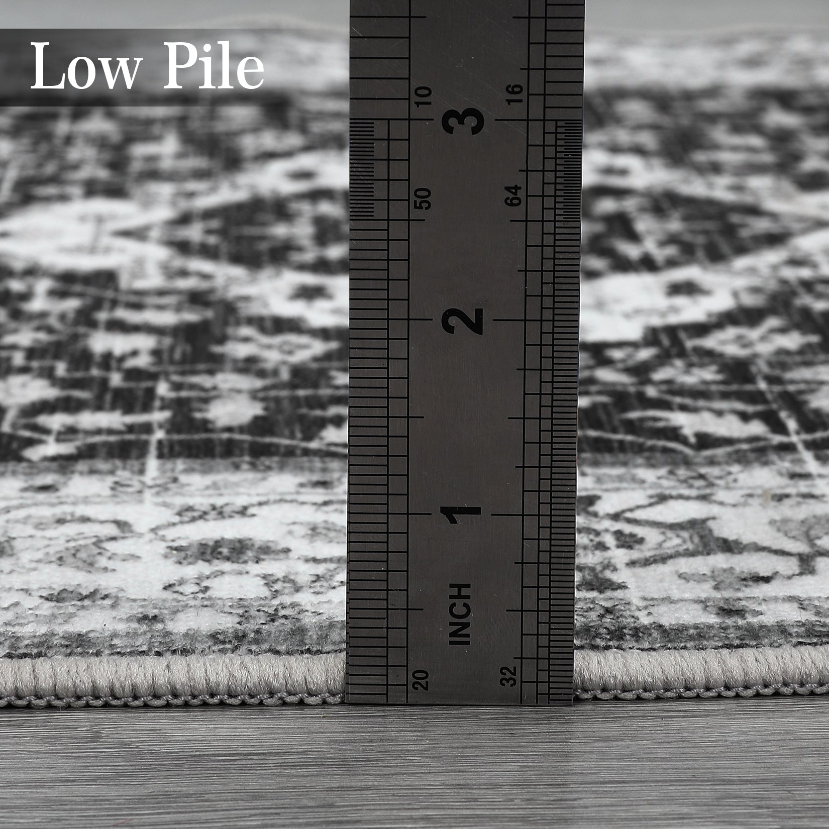GARVEE 3x5 Washable Non-Slip Vintage Boho Area Rug - Distressed Medallion Design for Living Room, Bedroom, Kitchen & Home Office - Perfect for Cozy Home Decor & High Traffic Areas (Black)