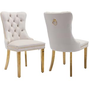 A-4 Beige Velvet, Gold Legs