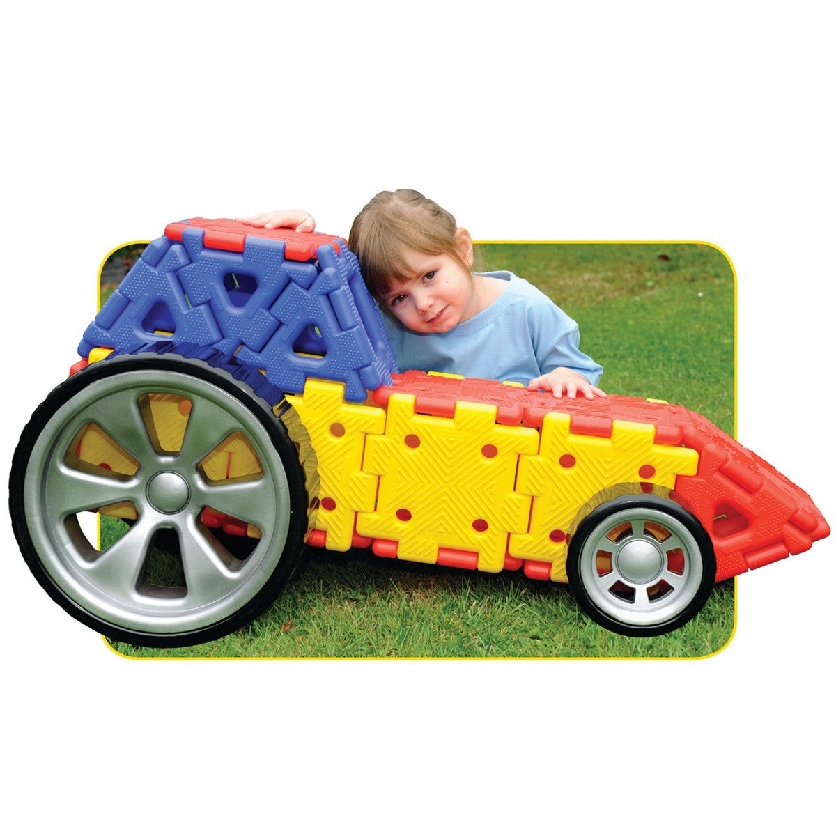 Polydron Giant Vehicle Builder Set - 32 Piece Educational Construction Toy for Kids Ages 2+ | STEM Learning Building Kit with Multicolor Pieces | Perfect for Preschool Playtime & Early Childhood Development