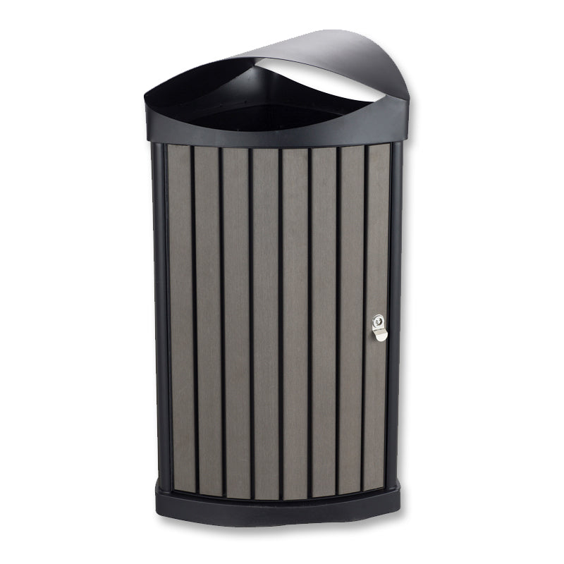 20 Gallon Black Charcoal Resin Panel Waste Receptacle - Durable Indoor/Outdoor Trash Can for Home, Office, Park & Commercial Use
