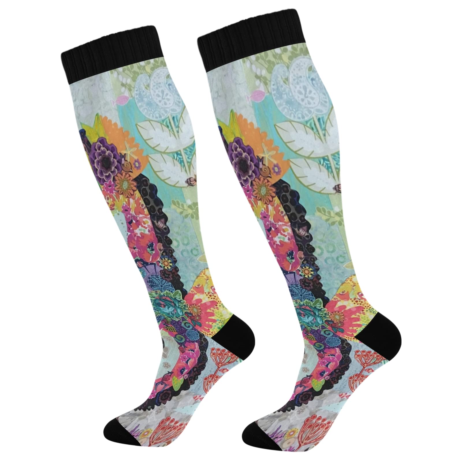 Seahorse Compression Socks for Women & Men - Knee High Support Socks with Fun Cape Design - Perfect for Running, Travel & Varicose Vein Relief