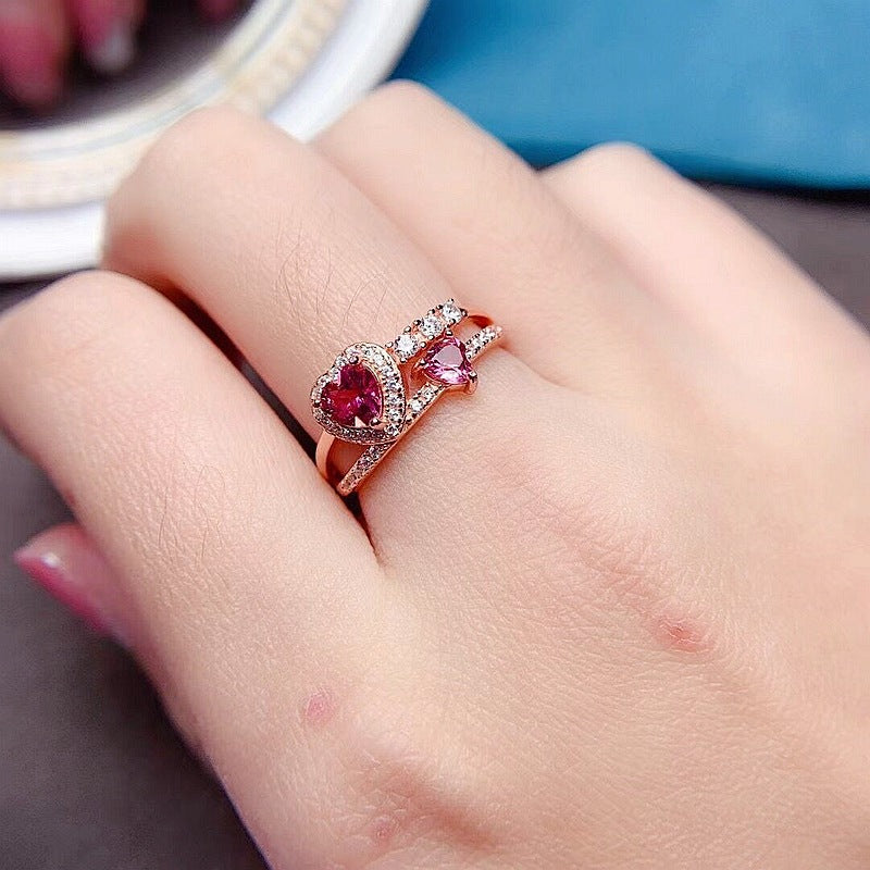Pink Topaz Heart Ring for Sagittarius - Sterling Silver Zodiac Jewelry for Women | Perfect Gift for Birthday, Anniversary & Valentine's Day | Elegant Everyday Wear & Special Occasions