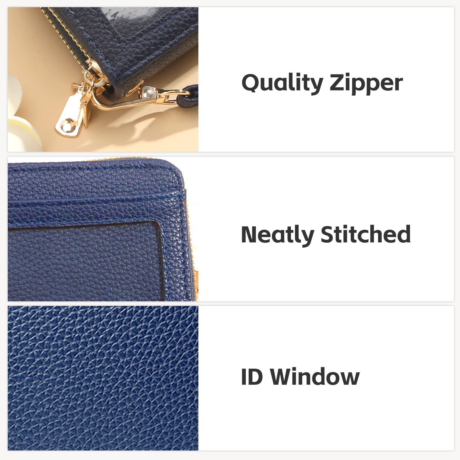 RFID Blocking Credit Card Wallet for Women - Slim Zipper Card Holder with Wrist Strap | Secure Travel & Everyday Use