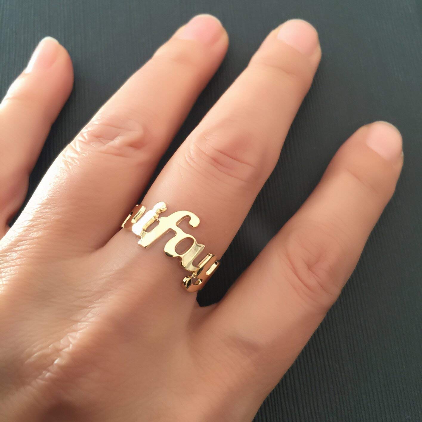 Personalized Name Ring for Women - Custom Initial Ring with Engraving - Perfect for Birthdays, Anniversaries & Gifts