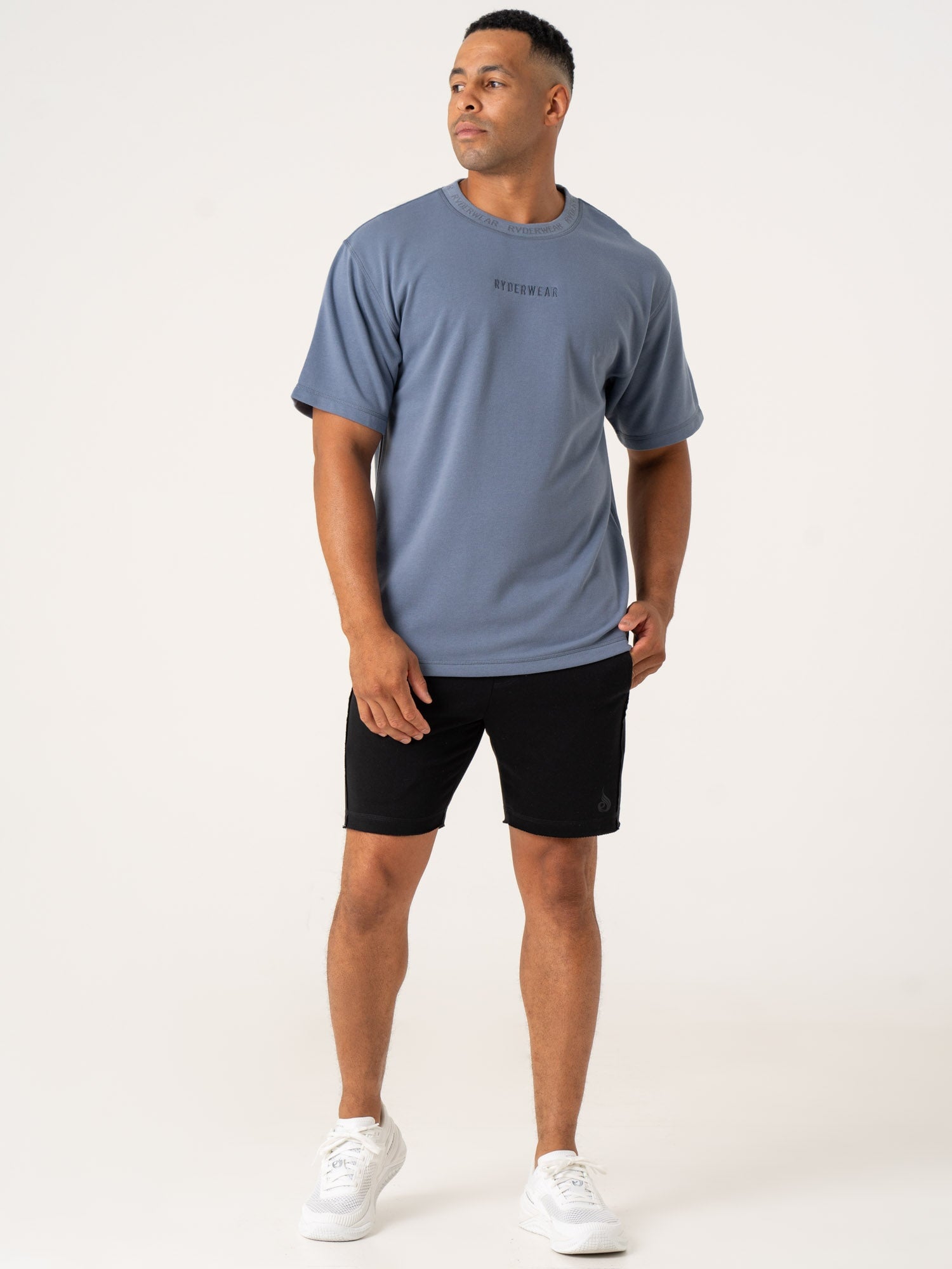 Premium Pursuit Fleece T-Shirt for Men & Women - Soft Denim Blue Cotton Blend - Perfect for Casual Wear, Outdoor Activities & Layering