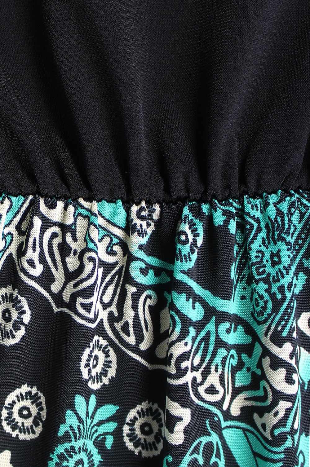 Women's Casual Summer Black Paisley Print Maxi Dress with Elastic Waist - Perfect for Beach Vacations, Date Nights & Summer Parties