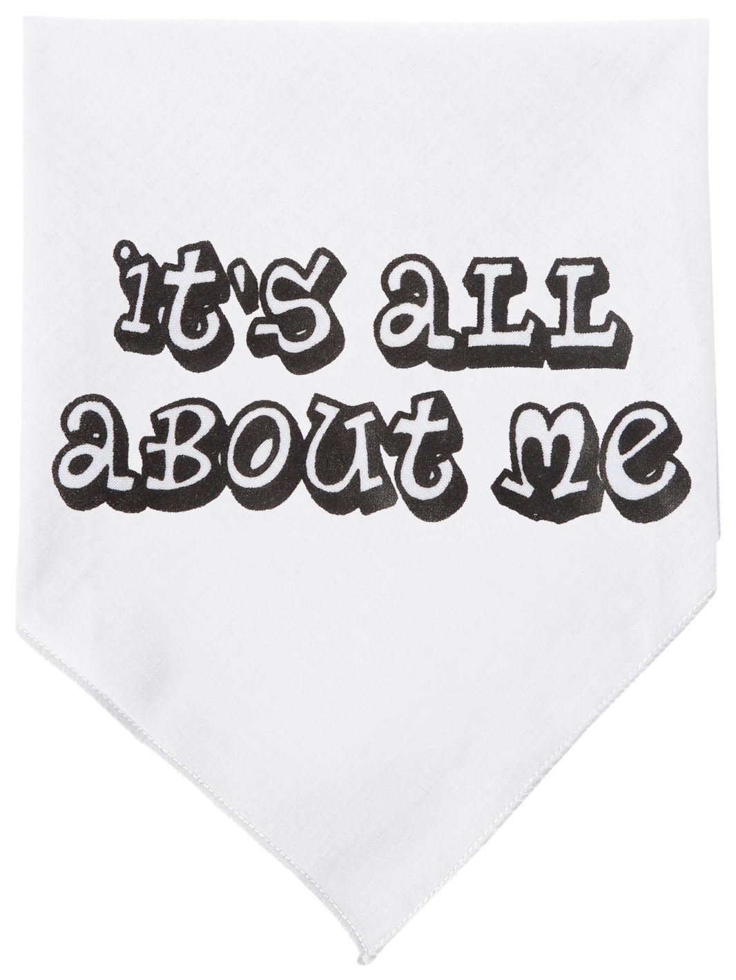 Custom Screen Printed Pet Bandana for Dogs - 'It's All About Me' White Small Dog Bandana - Perfect for Pet Photos, Birthdays & Special Occasions