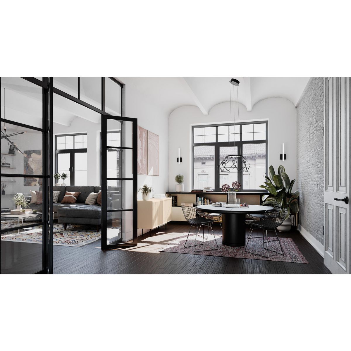 Modern Geodesic LED Pendant Light - Medium Size Hanging Fixture for Kitchen Island, Dining Room & Living Room Lighting