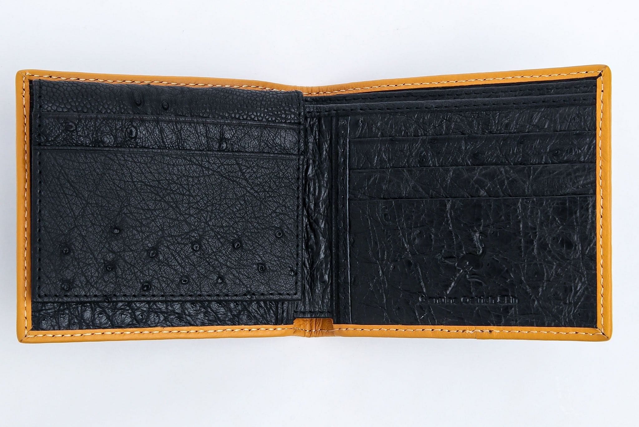 Authentic Black Ostrich Leg Leather Wallet for Men - Luxury Slim Bifold Credit Card Holder with RFID Protection - Perfect for Business, Travel & Everyday Use