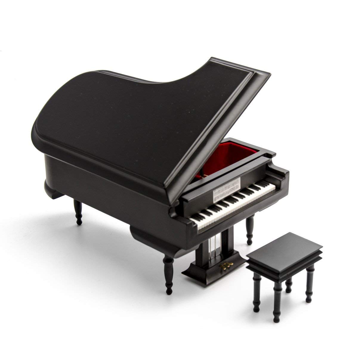 Black Wooden Grand Piano Jewelry Music Box with 18-Note Mechanism & Hidden Compartment for Rings & Earrings | Plays Christmas Carols & Classic Melodies | Perfect Gift for Musicians, Brides & Collectors