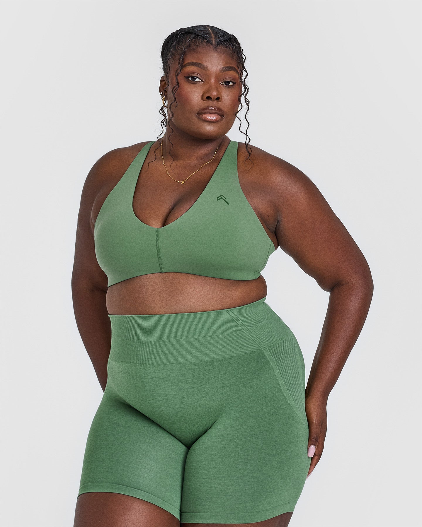 Seamless Wireless Micro Bralette - Soft Comfortable Sports Bra for Yoga, Running & Lounge Wear - Forest Green
