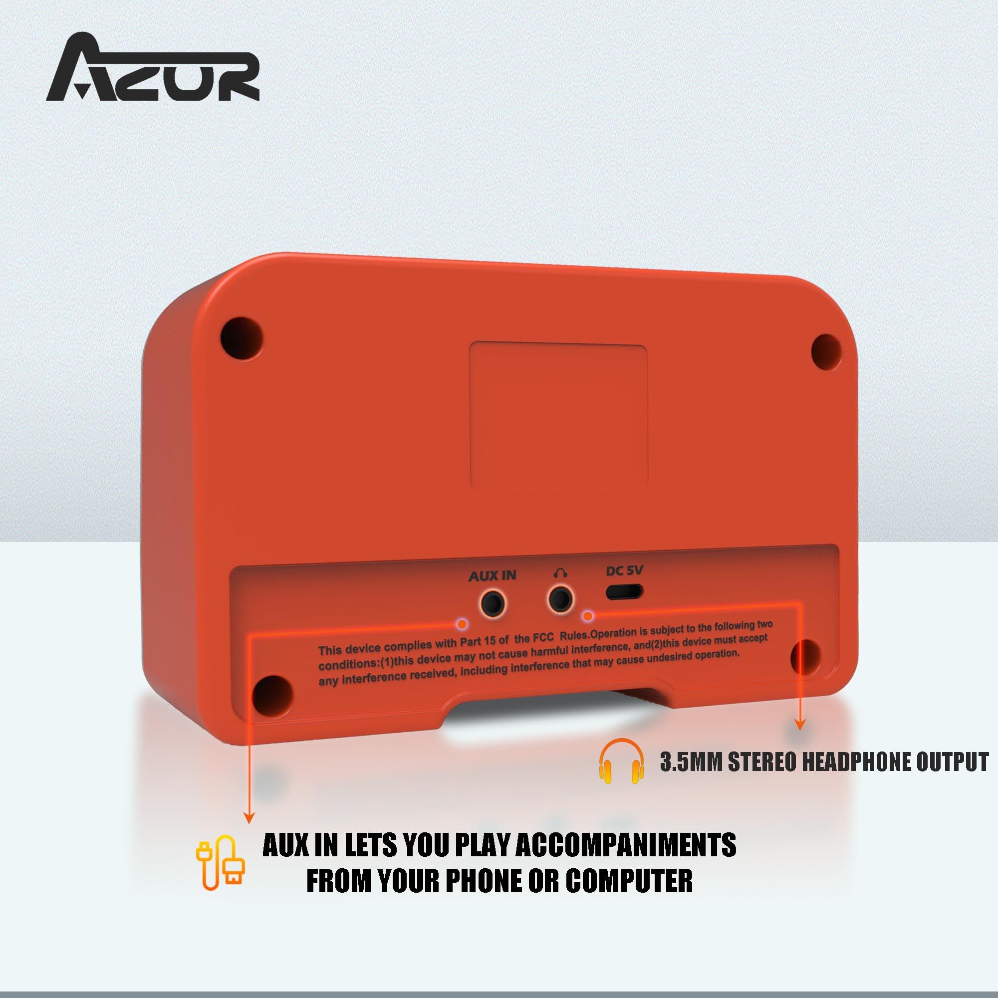 AZOR Mini 5W Portable Electric Guitar Amplifier - Wireless Small Guitar Amp with Clean & Overdrive Effects, Headphone Output | Perfect for Home Practice, Travel & Street Performances
