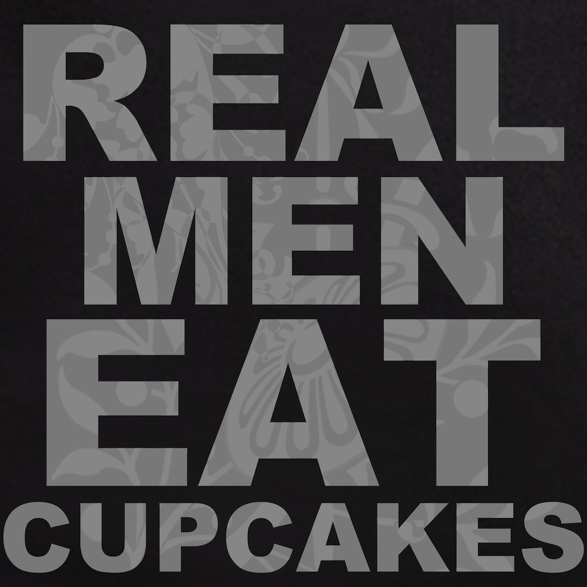 Real Men Eat Cupcakes Men's Dark Pajama Set - Comfortable Cotton Sleepwear for Lounge & Sleep - Funny Novelty Pajamas for Men
