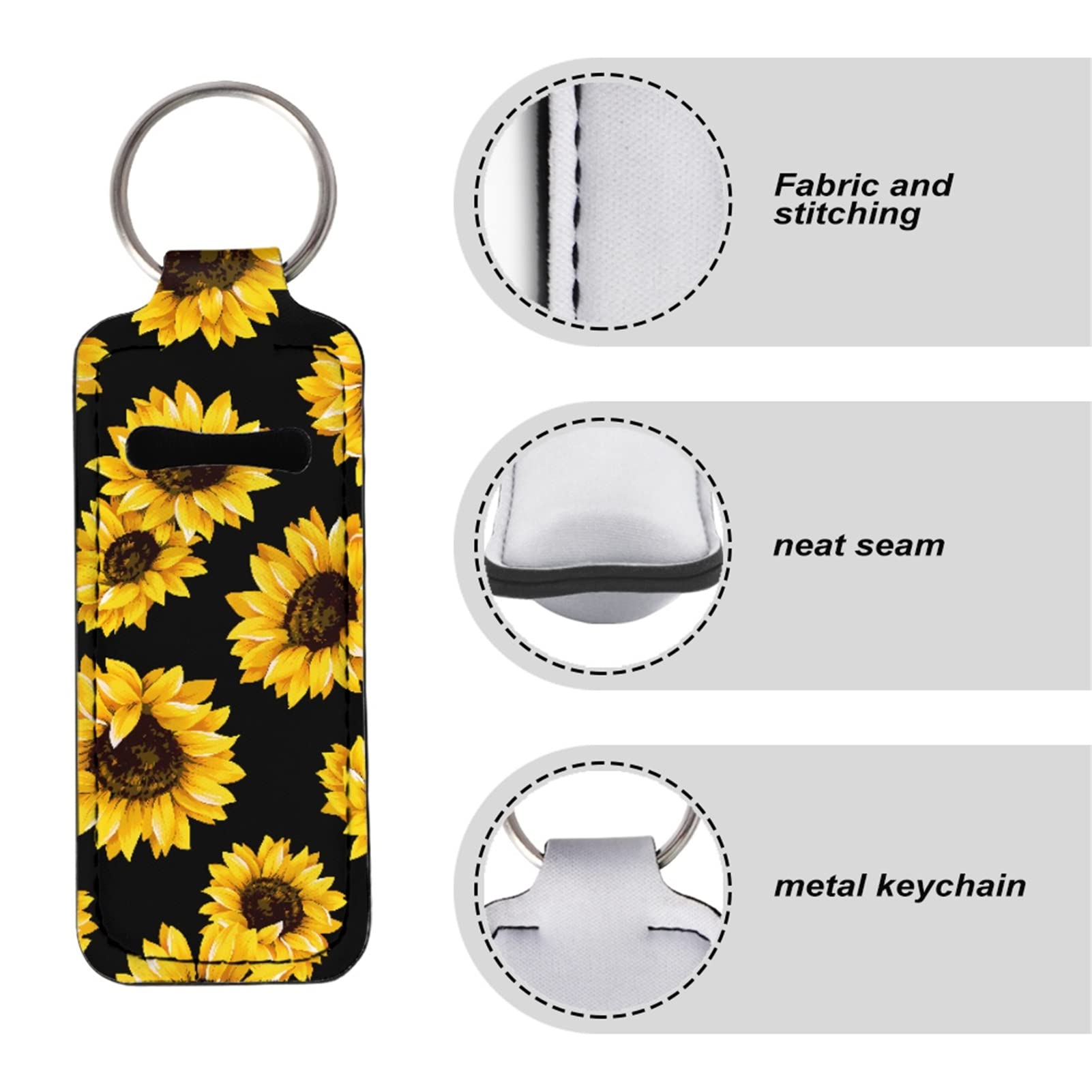 Stylish Neoprene Lipstick Keychain Holder - Compact Chapstick Lanyard with Key Ring for Women | Perfect for Gym, Travel & Everyday Essentials