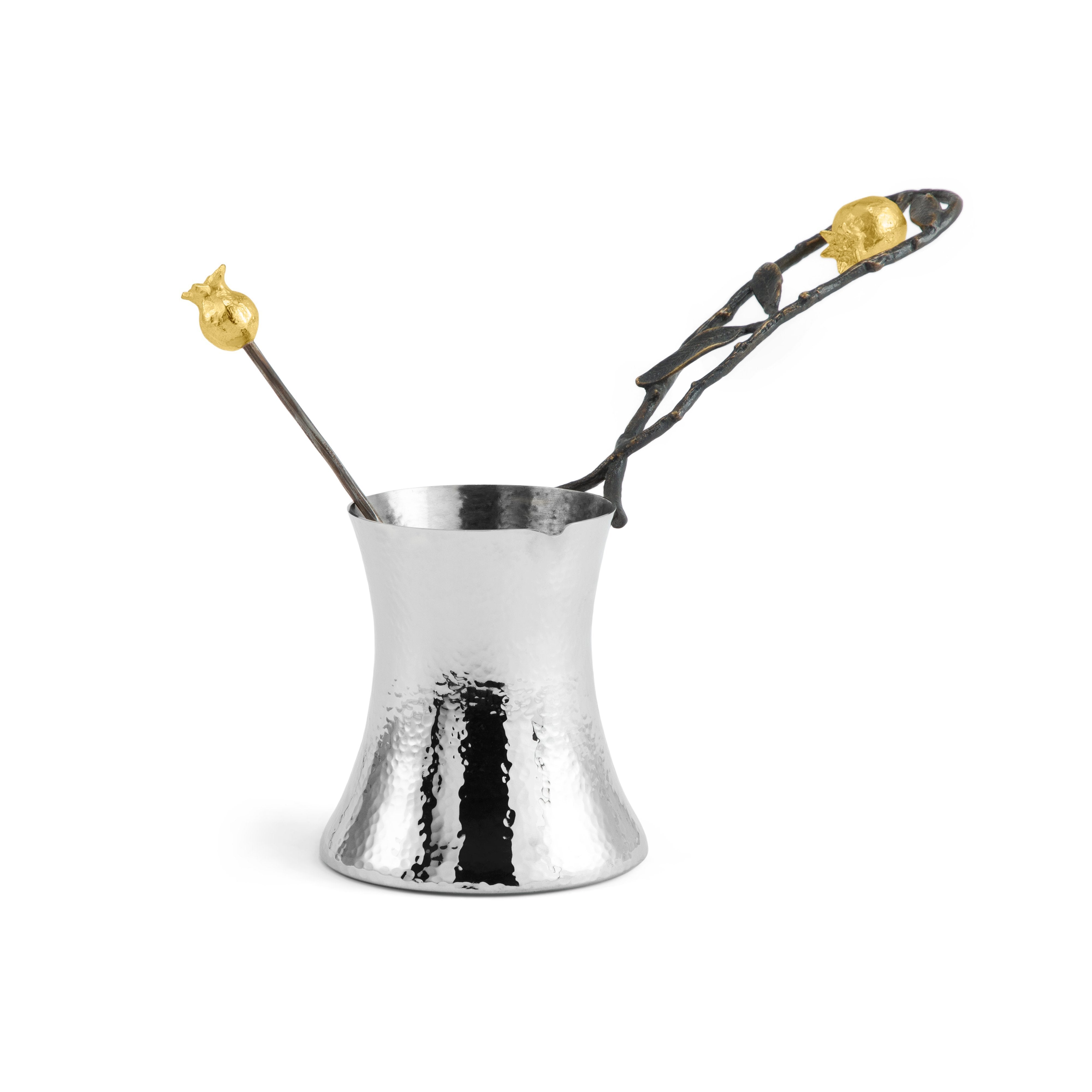 Premium Pomegranate Design Coffee Pot with Spoon - Medium Size for Home, Kitchen & Office Use - Perfect for Serving Tea, Coffee & Hot Beverages
